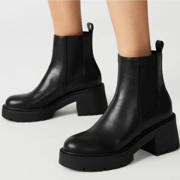 Steve Madden Phyllis Combat Boot- Black - Picture 3 of 8